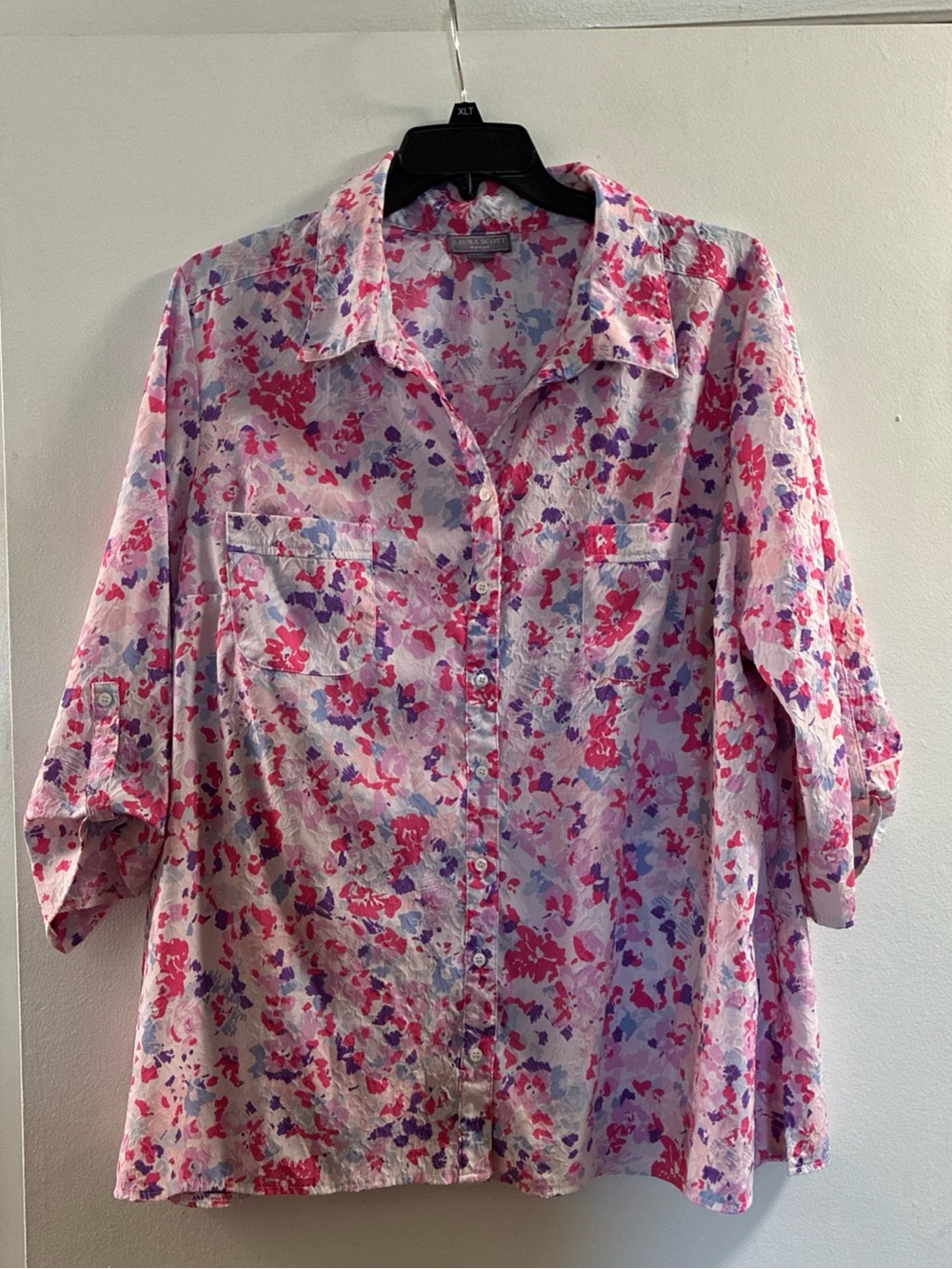 Laura Scott Pink Multi Floral Button-Down Shirt